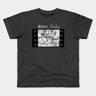 Audrey Hepburn on the Spanish Steps in Roman Holiday for Darker BG Kids T-Shirt